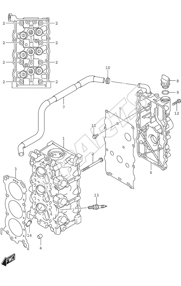  Cylinder Head til Suzuki motor